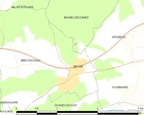 Detailkaart van de gemeente