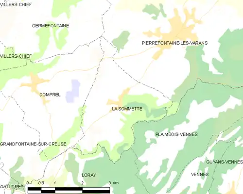 Detailkaart van de gemeente
