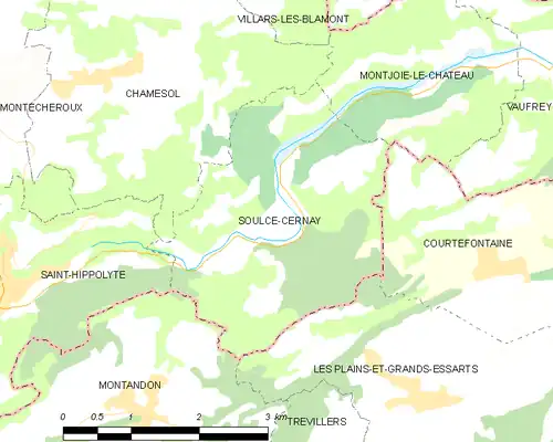 Detailkaart van de gemeente