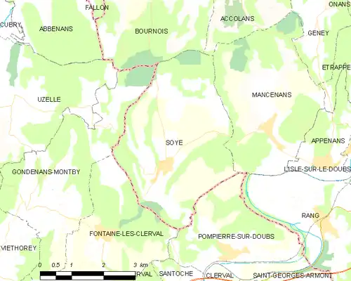 Detailkaart van de gemeente