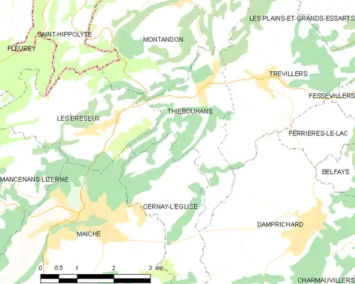 Detailkaart van de gemeente