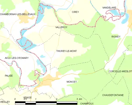 Detailkaart van de gemeente