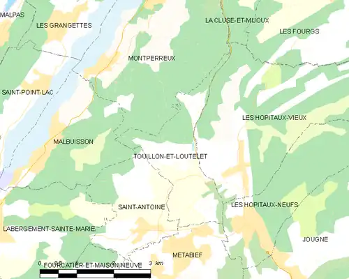 Detailkaart van de gemeente