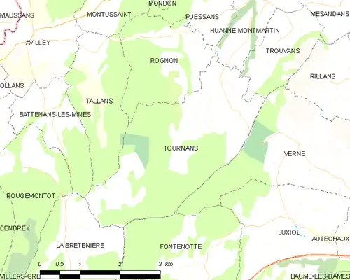 Detailkaart van de gemeente