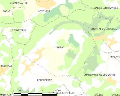 Detailkaart van de gemeente