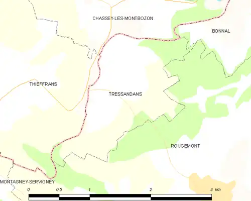 Detailkaart van de gemeente