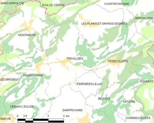 Detailkaart van de gemeente