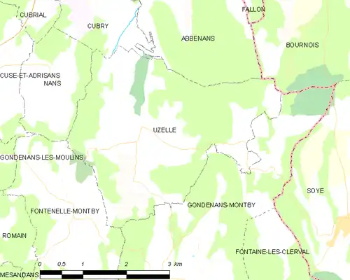 Detailkaart van de gemeente