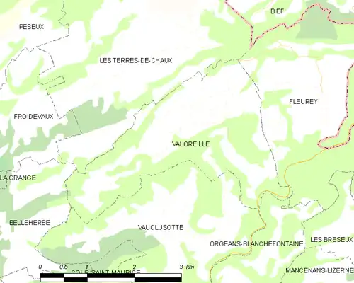 Detailkaart van de gemeente