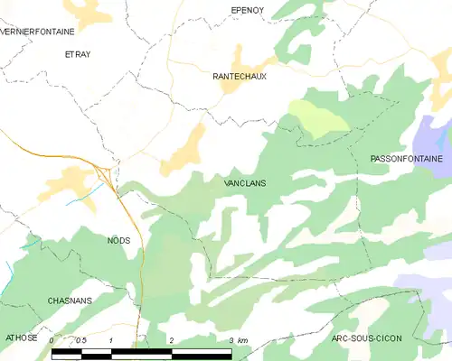 Detailkaart van de gemeente