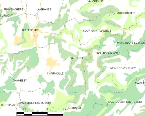 Detailkaart van de gemeente