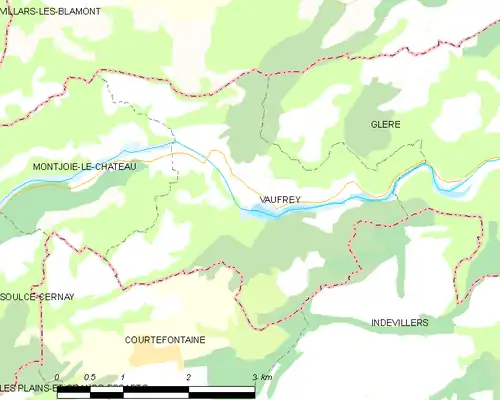 Detailkaart van de gemeente