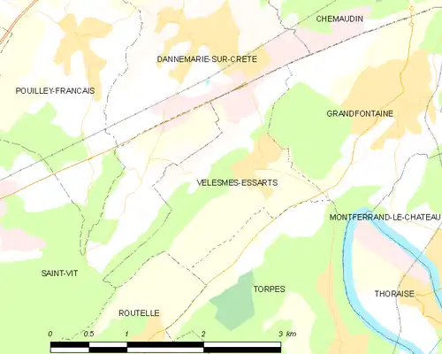 Detailkaart van de gemeente