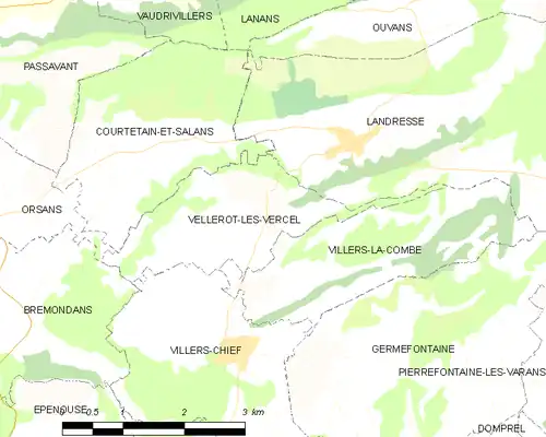 Detailkaart van de gemeente