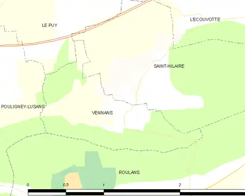 Detailkaart van de gemeente