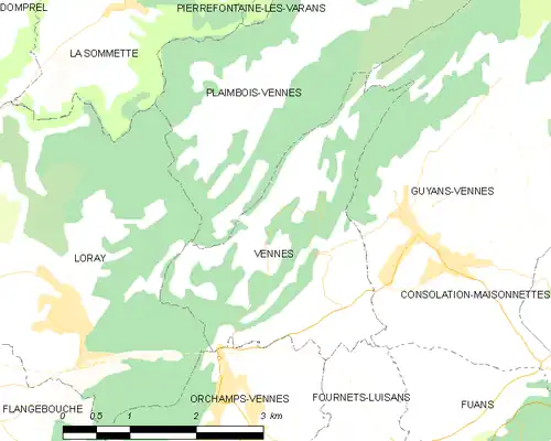 Detailkaart van de gemeente