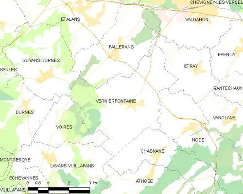 Detailkaart van de gemeente