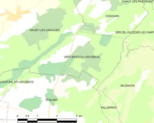 Detailkaart van de gemeente