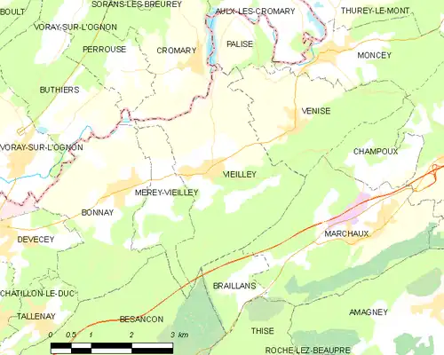 Detailkaart van de gemeente