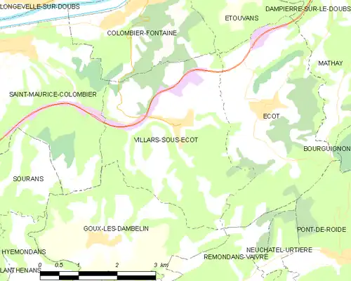 Detailkaart van de gemeente
