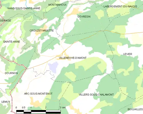 Detailkaart van de gemeente