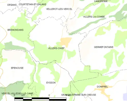 Detailkaart van de gemeente