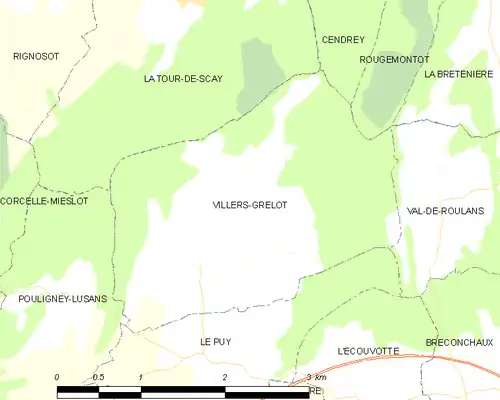 Detailkaart van de gemeente