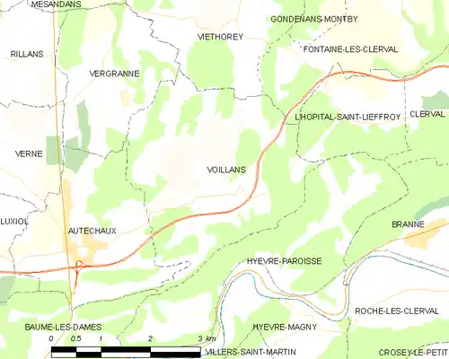 Detailkaart van de gemeente