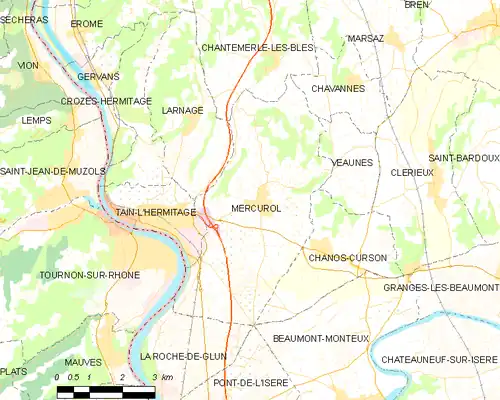 Detailkaart van de gemeente