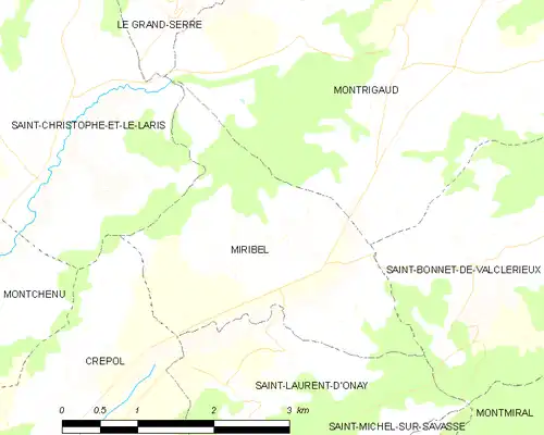 Detailkaart van de gemeente