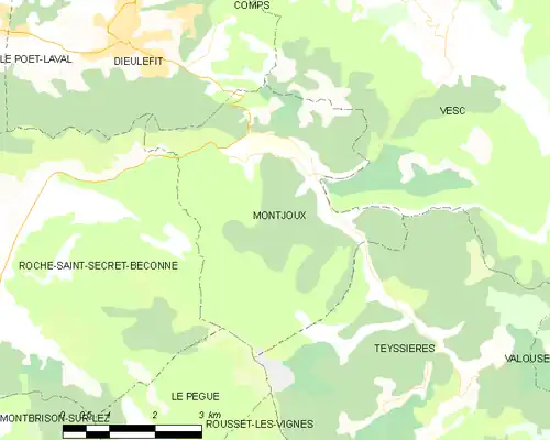 Detailkaart van de gemeente