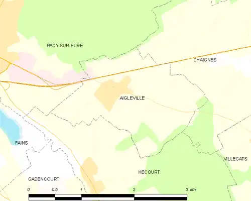 Detailkaart van de gemeente