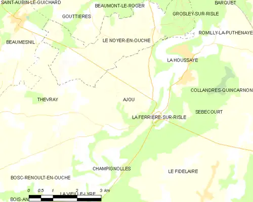 Detailkaart van de gemeente