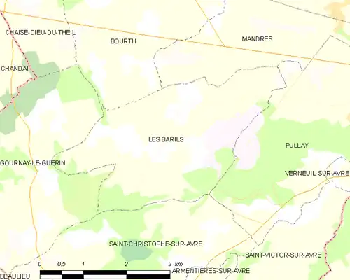 Detailkaart van de gemeente