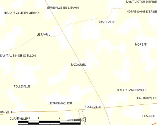 Detailkaart van de gemeente