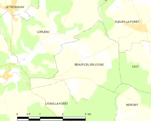 Detailkaart van de gemeente