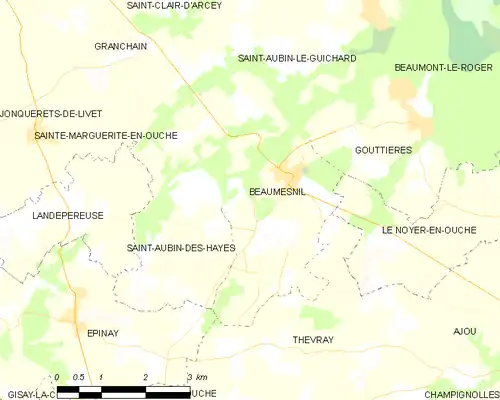 Detailkaart van de gemeente