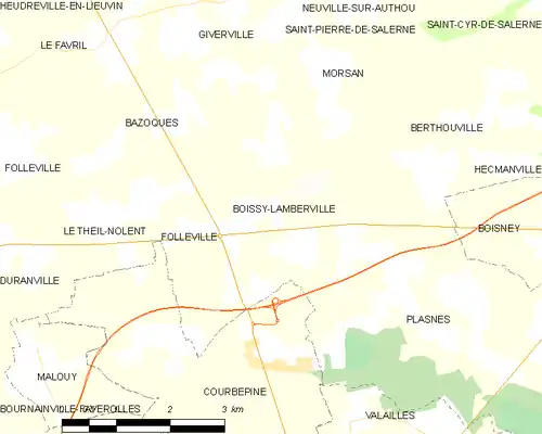 Detailkaart van de gemeente