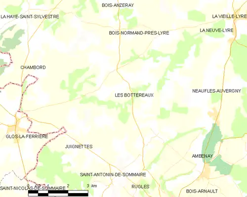 Detailkaart van de gemeente