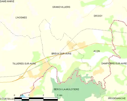 Detailkaart van de gemeente