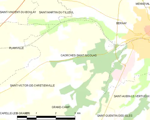 Detailkaart van de gemeente