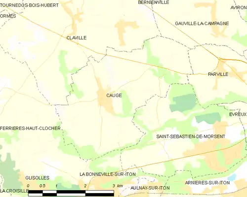 Detailkaart van de gemeente