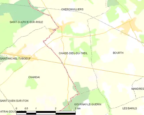 Detailkaart van de gemeente