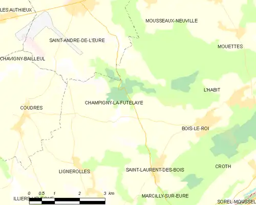 Detailkaart van de gemeente