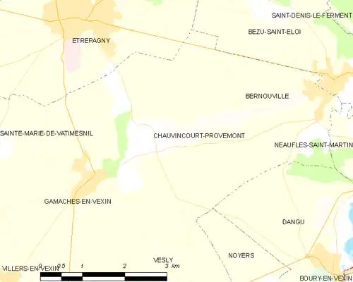 Detailkaart van de gemeente