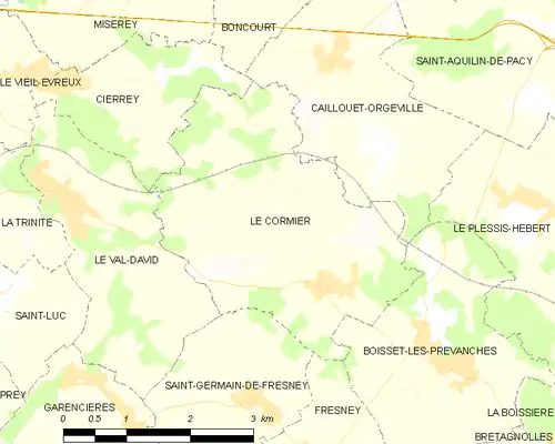 Detailkaart van de gemeente