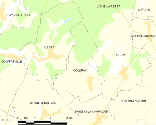 Detailkaart van de gemeente