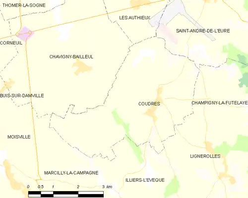 Detailkaart van de gemeente