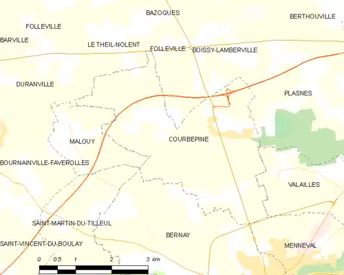 Detailkaart van de gemeente