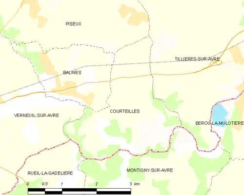 Detailkaart van de gemeente